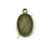 Рамочка для кабошона, 25х16х2 мм Цвет: античная бронза (1 шт)