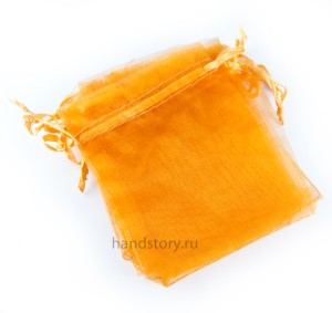 Пакетик из органзы, подарочный 8х10 см. Цвет: оранжевый (1 шт) 8х10 см. Цвет: оранжевый (1 шт)