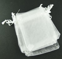 Пакетик из органзы, подарочный 8х10 см. Цвет: белый (1 шт)