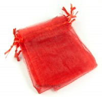 Пакетик из органзы, подарочный 8х10 см. Цвет: красный (1 шт)