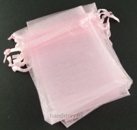 Пакетик из органзы, подарочный 8х10 см. Цвет: розовый (1 шт)