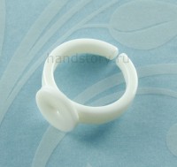 Основа для кольца безразмерная, на детский пальчик, площадка 9мм, пластмасса Цвет: белый (1 шт)