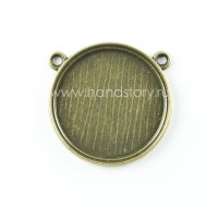 Коннектор круглый, 26х26х2 мм (без свинца, никеля и кадмия) Цвет: античная бронза (1шт)
