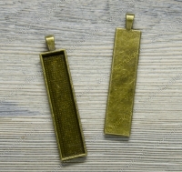 Рамочка для кабошона 13х60х3 мм, внутренний размер: 10х50х2 мм Цвет: античная бронза (1 шт)