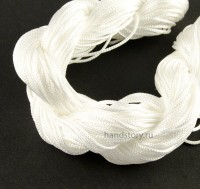 Шнур нейлоновый для браслетов Шамбала, 1мм Цвет: белый (25 метров)