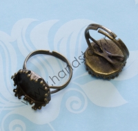 Основа для кольца безразмерная, сеттинг 15 мм Цвет: бронза (1 шт)