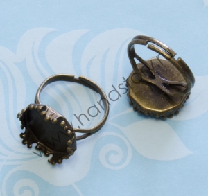 Основа для кольца безразмерная, сеттинг 15 мм Цвет: бронза (1 шт) Основа для кольца безразмерная, сеттинг 15 мм Цвет: бронза (1 шт)