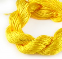 Шнур нейлоновый для браслетов Шамбала, 1мм Цвет: желтый (25 метров)