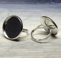 Основа для кольца безразмерная, сеттинг 22 мм Цвет: платина (1 шт)