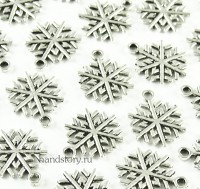 Подвеска Снежинка, 19х17х2 мм  Цвет: античное серебро (1 шт)