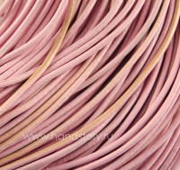 Шнур кожаный, 2 мм. Цвет: розовый (1 метр)