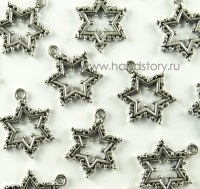 Подвеска Звезда, 22х17х2 мм (без никеля, свинца и кадмия) Цвет: античное серебро (1 шт)