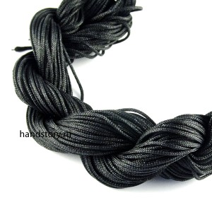 Шнур нейлоновый для браслетов Шамбала, 1мм Цвет: черный (25 метров) 1мм Цвет: черный (25 метров)