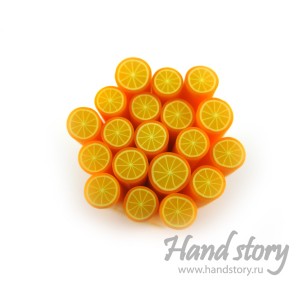 Колбаска Фимо, Апельсин, полимерная глина 50х5мм (1 шт) 50х5мм (1 шт)