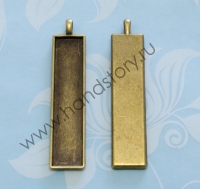 Рамочка для кабошона 58х12х1,5 мм, внутренний размер:50х10х1 мм Цвет: античная бронза (1 шт)