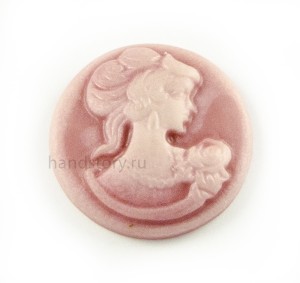 Камея акриловая, Дама 20 мм Цвет:розовый с белым перламутром (1 шт) 20 мм Цвет:розовый с белым перламутром (1 шт)
