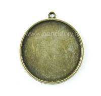 Рамочка для кабошона 37х33х2 мм Цвет: античная бронза (1 шт)