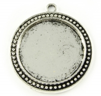 Рамочка для кабошона, 44х39мм. внутренний диаметр: 30мм  Цвет: античное серебро (1 шт)